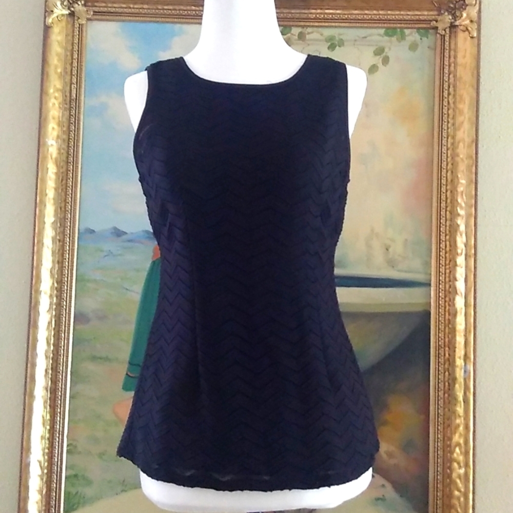 Banana Republic size 0, lacy, lined, sleeveless top. Exposed zipper. NWT